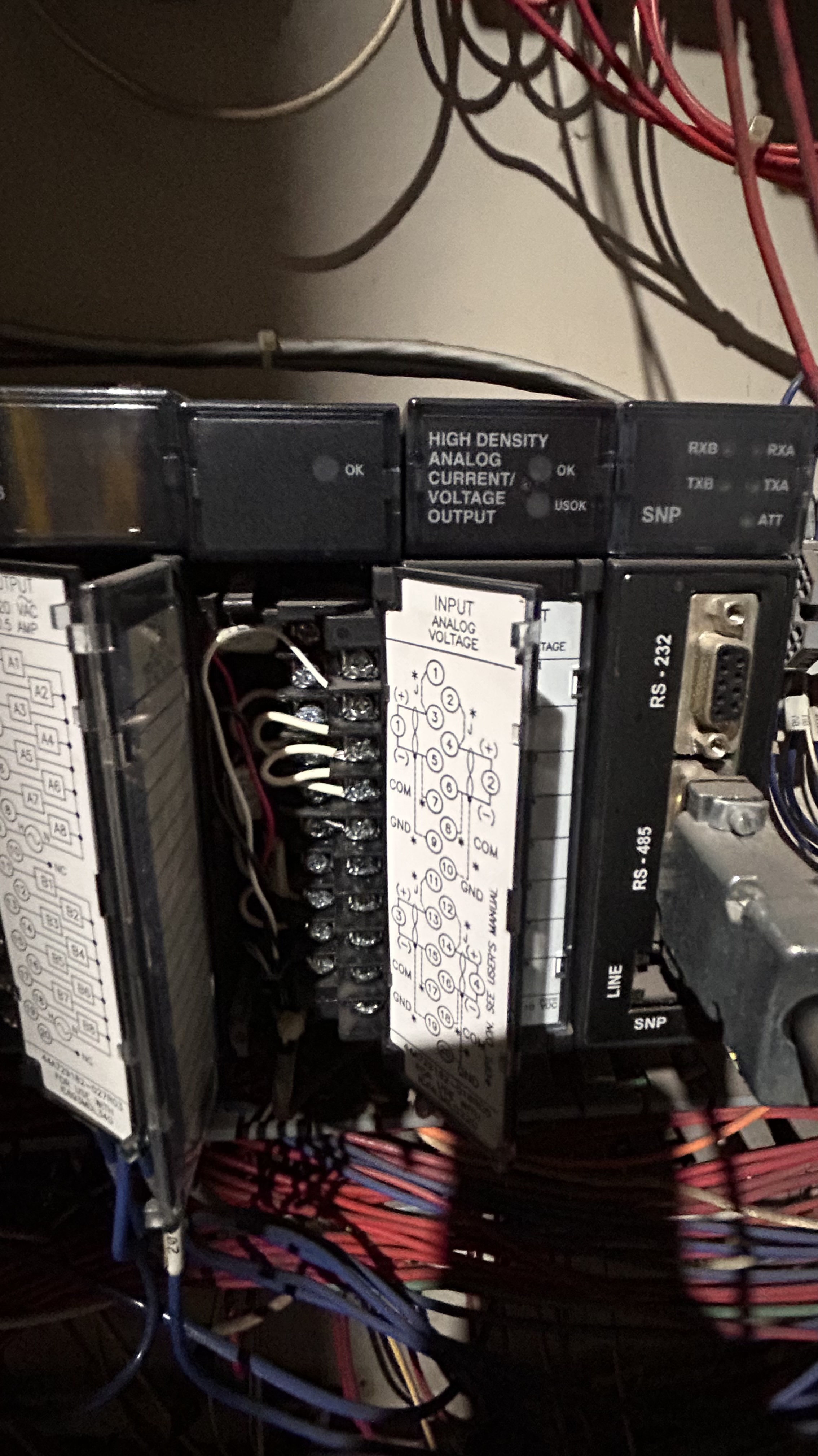 PLC rack and I/O modules