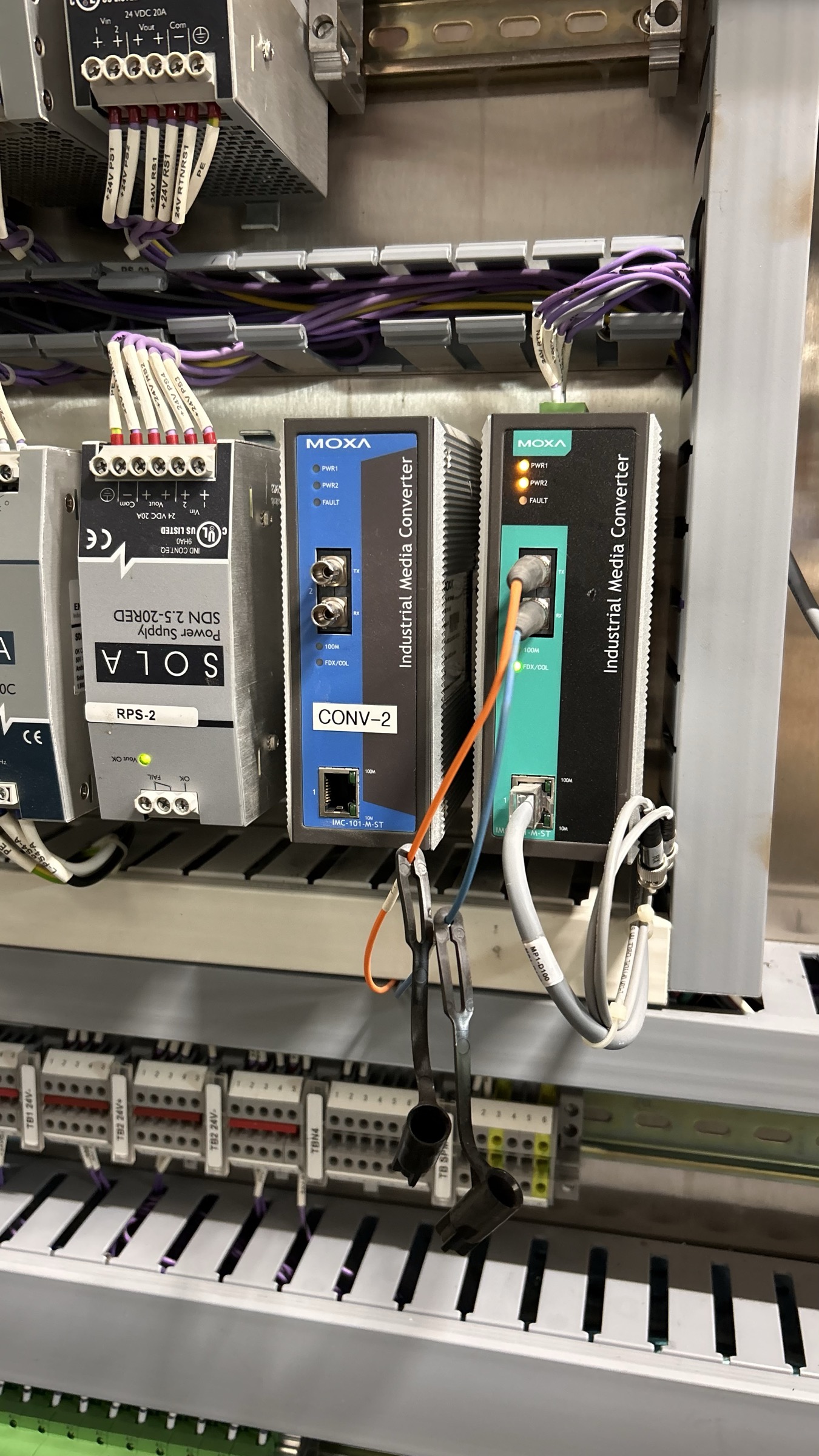 Industrial networking and power in a control cabinet
